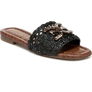 Sam Edelman Backer Raffia Logo Sandal